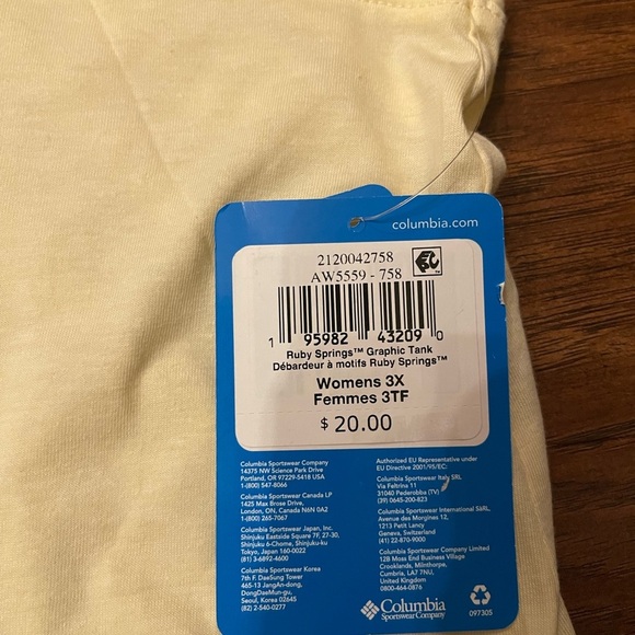 NWT Columbia Ruby Springs Tank Top Size 3XL - Picture 2 of 4